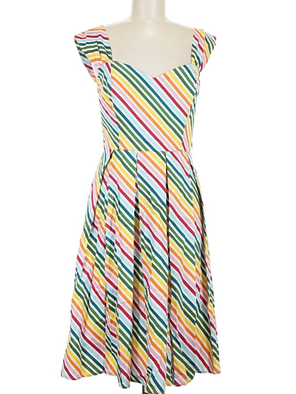 X MODCLOTH JILL DIAGONAL RAINBOW STRIPE Dress by Collectif